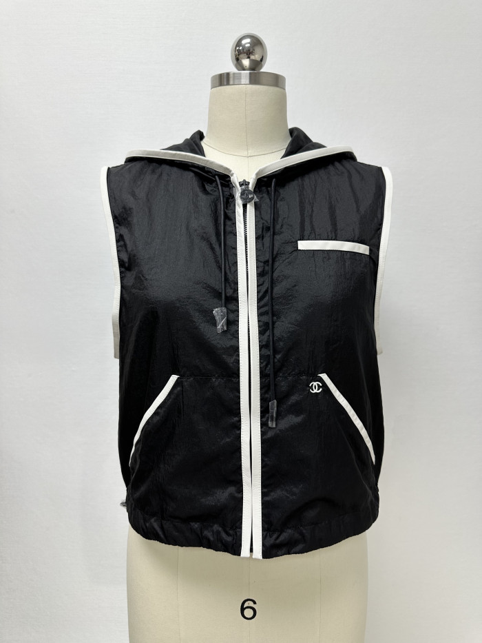 CHANEL Jacket Mixed Fibres Black White #384009