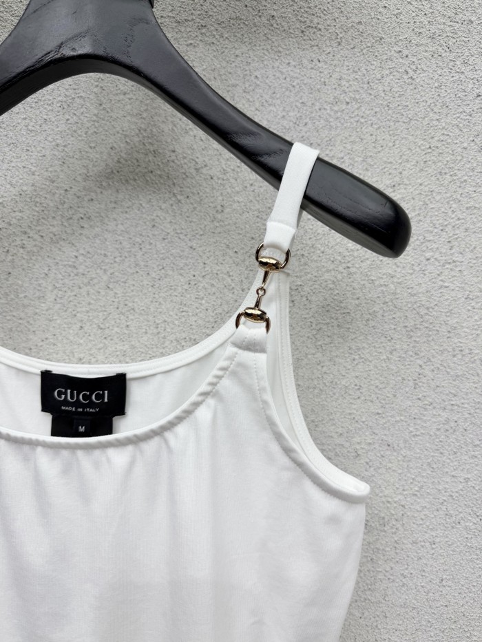 GUCCI Viscose Crêpe Jersey Top With Horsebit#384006