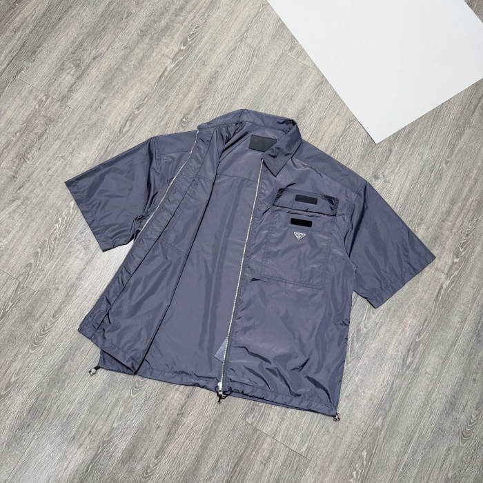 PRADA Black Short-sleeve Light Re-nylon Shirt #383982