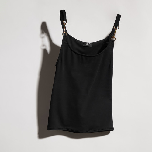 GUCCI Viscose Crêpe Jersey Top With Horsebit#384006