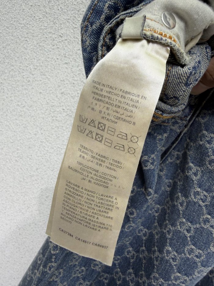 GUCCI GG Cotton Denim Jacquard Pants #383994