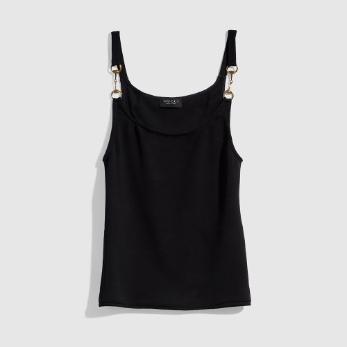 GUCCI Viscose Crêpe Jersey Top With Horsebit#384006