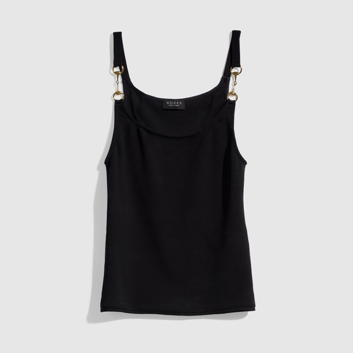 GUCCI Viscose Crêpe Jersey Top With Horsebit#384006