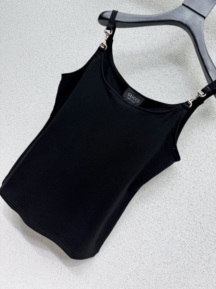 GUCCI Viscose Crêpe Jersey Top With Horsebit#384006