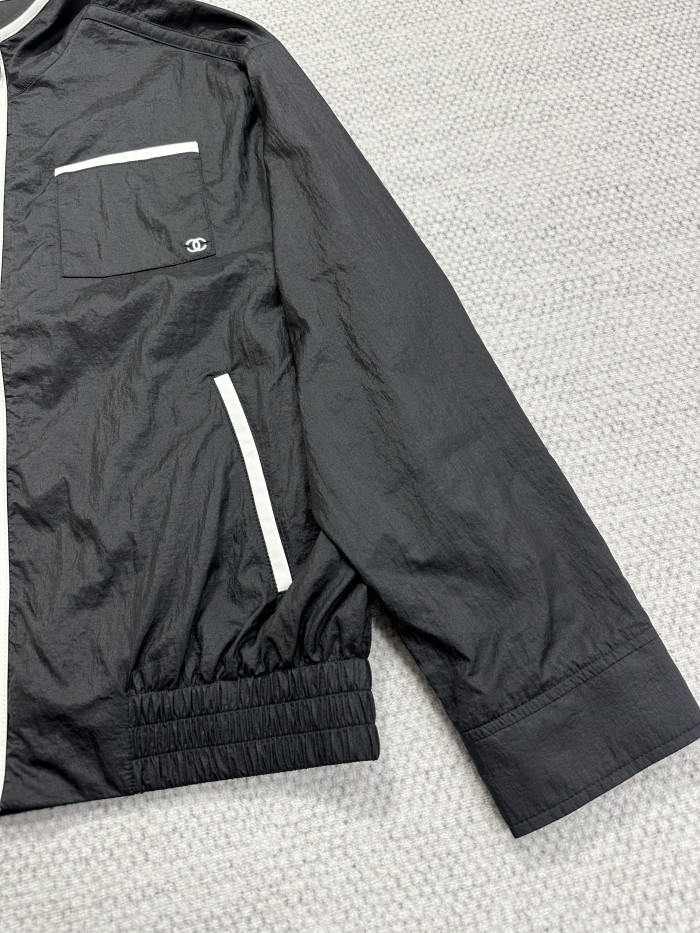 CHANEL Jacket Mixed Fibres Black White #384008