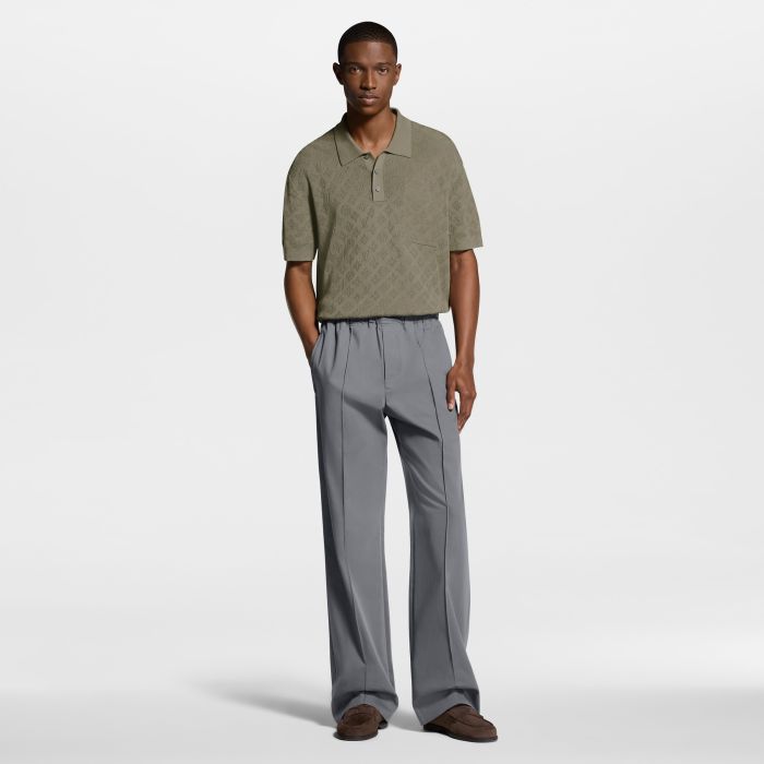 LOUIS VUITTON Monogram Pointelle Short-Sleeved Polo Shirt #380488