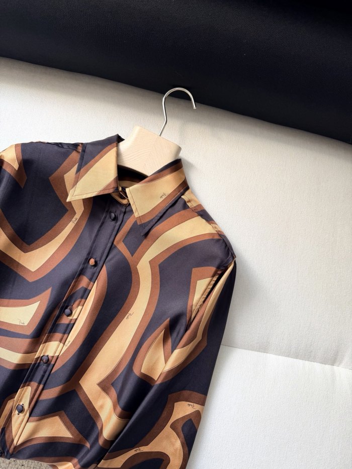 PUCCI Labirinto Print Silk Shirt and Trousers #384048