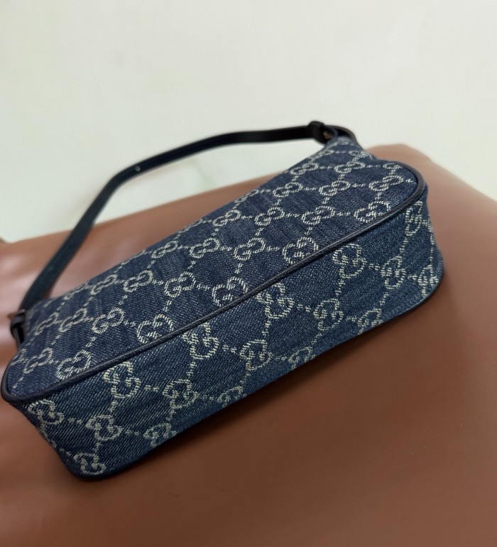 GUCCI Lady Lunetta Small Shoulder Bag GG Denim #384081