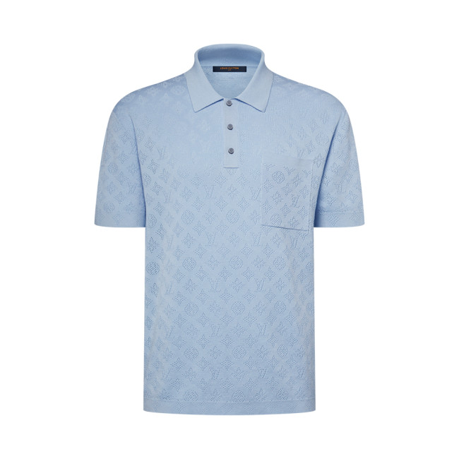LOUIS VUITTON Monogram Pointelle Short-Sleeved Polo Shirt #380488