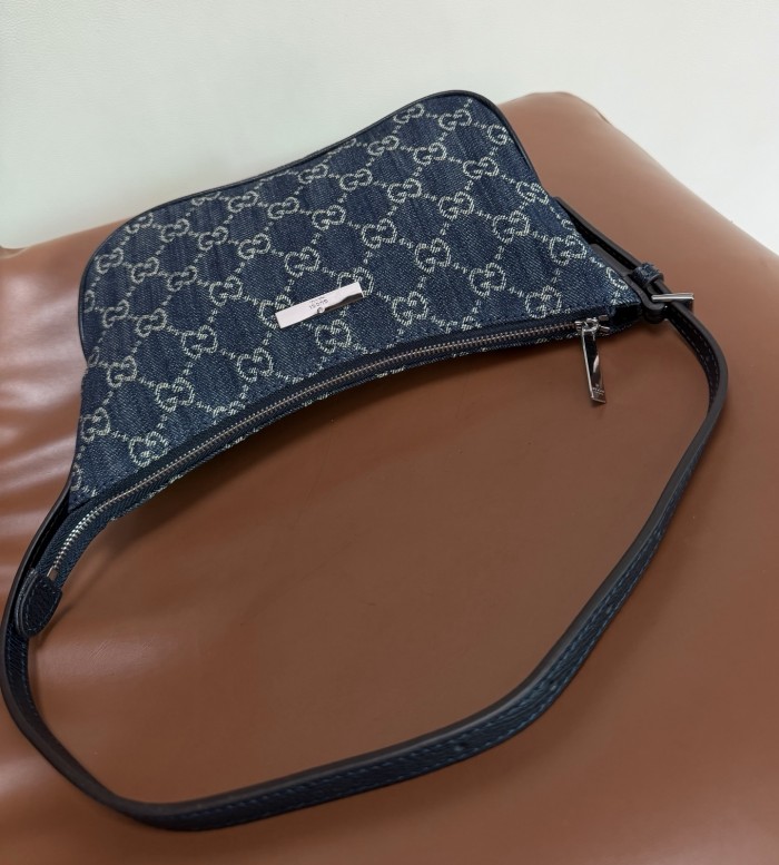 GUCCI Lady Lunetta Small Shoulder Bag GG Denim #384081