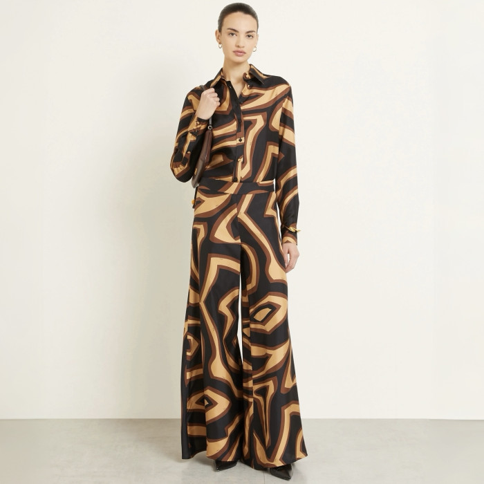 PUCCI Labirinto Print Silk Shirt and Trousers #384048