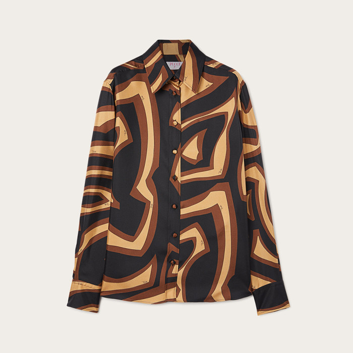 PUCCI Labirinto Print Silk Shirt and Trousers #384048
