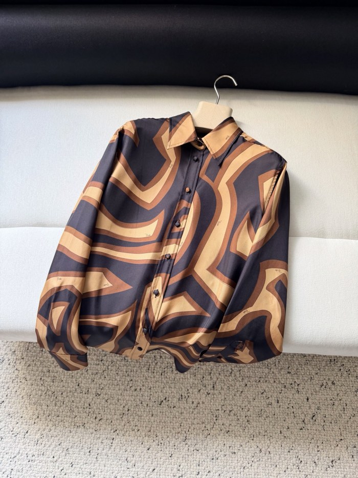 PUCCI Labirinto Print Silk Shirt and Trousers #384048