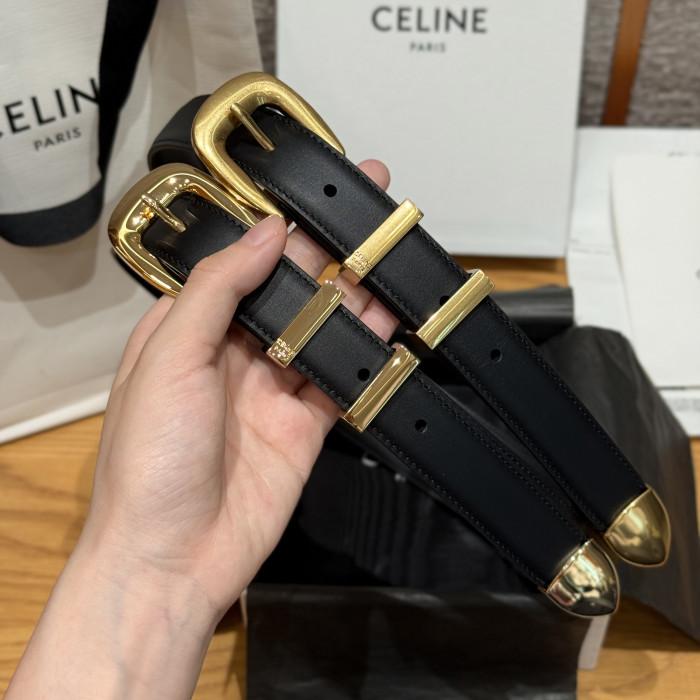 Celine Western Cow Leather Belt 25mm #384220
