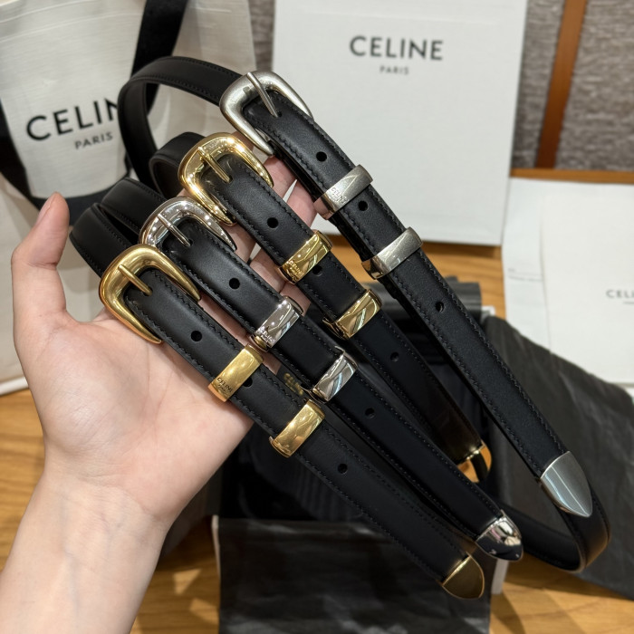 Celine Western Cow Leather Belt 25mm #384220
