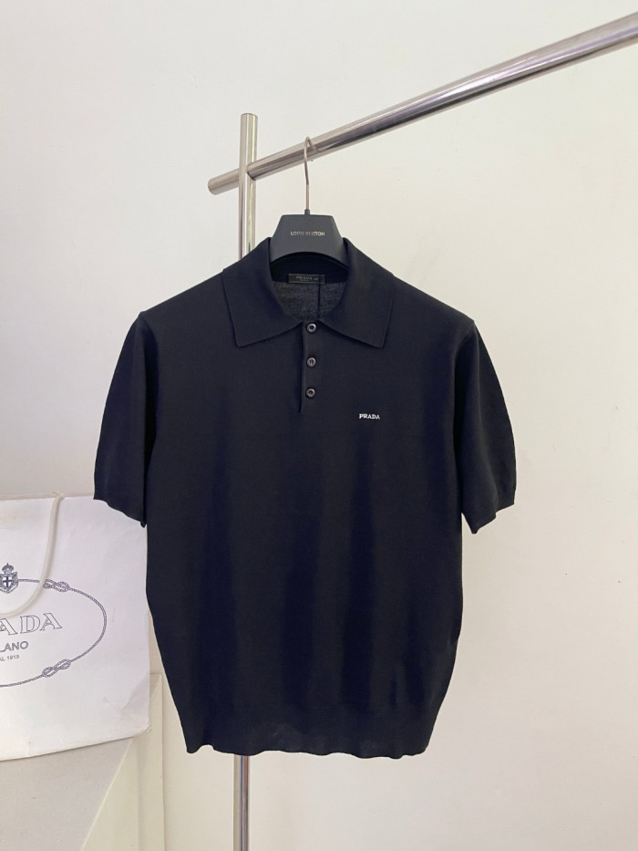 PRADA Aviator Superfine Wool Polo Shirt #384293