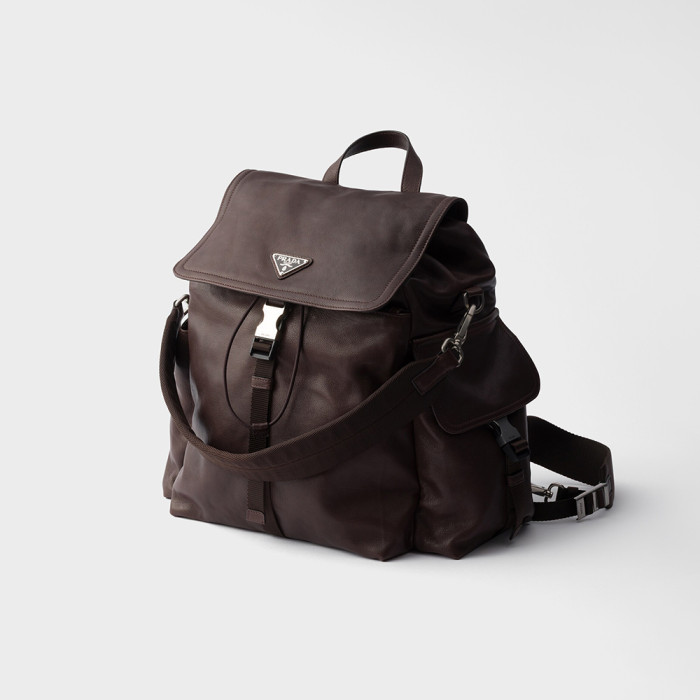 PRADA Black Prada Explore Leather Backpack #384223
