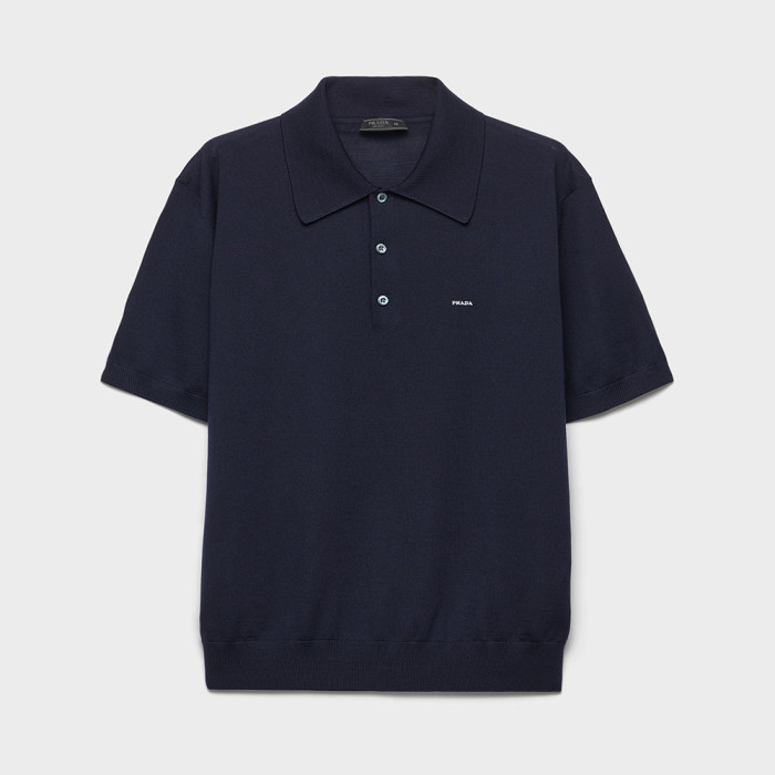 PRADA Aviator Superfine Wool Polo Shirt #384293