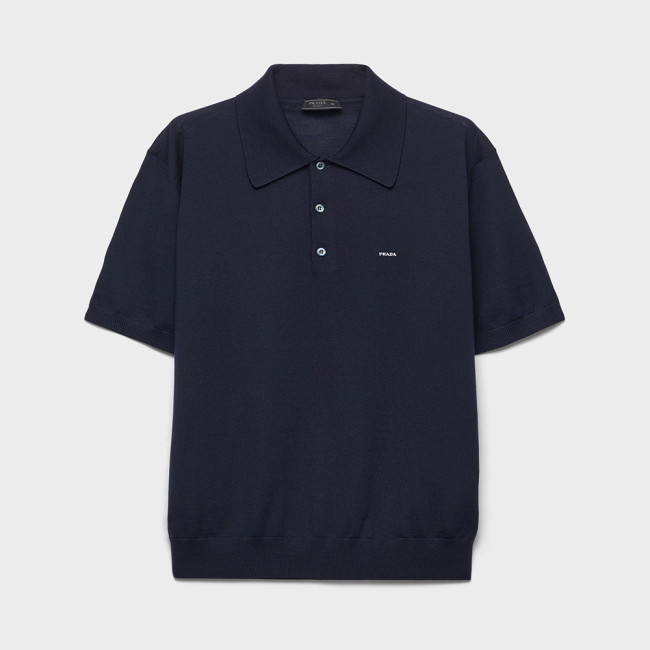 PRADA Aviator Superfine Wool Polo Shirt #384293