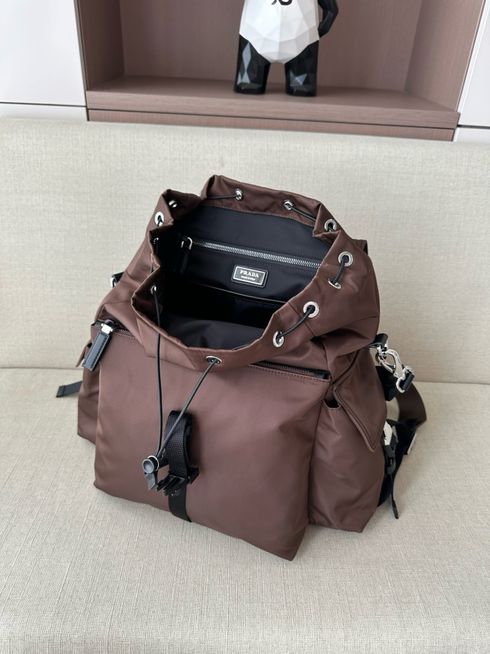 PRADA Aviation Blue Prada Explore Re-nylon And Leather Backpack #378298