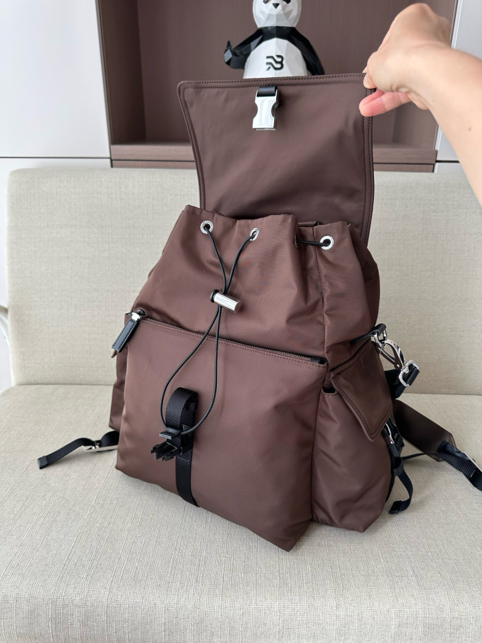 PRADA Aviation Blue Prada Explore Re-nylon And Leather Backpack #378298