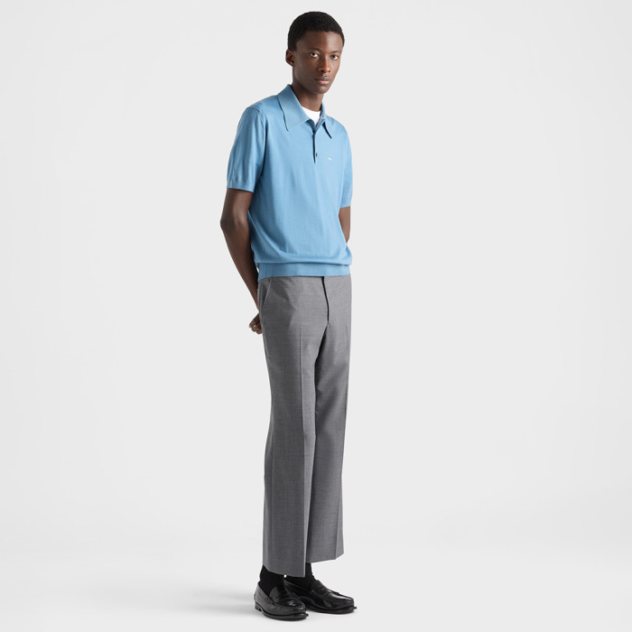 PRADA Aviator Superfine Wool Polo Shirt #384293