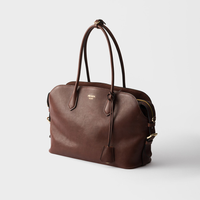 PRADA Large Leather Tote Bag #384297