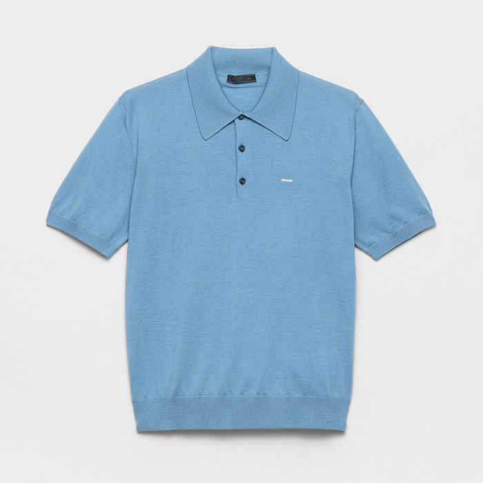 PRADA Aviator Superfine Wool Polo Shirt #384293