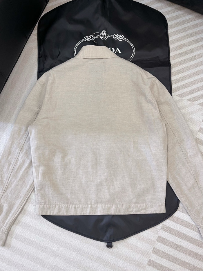 PRADA Natural Chambray Blouson Jacket #329123