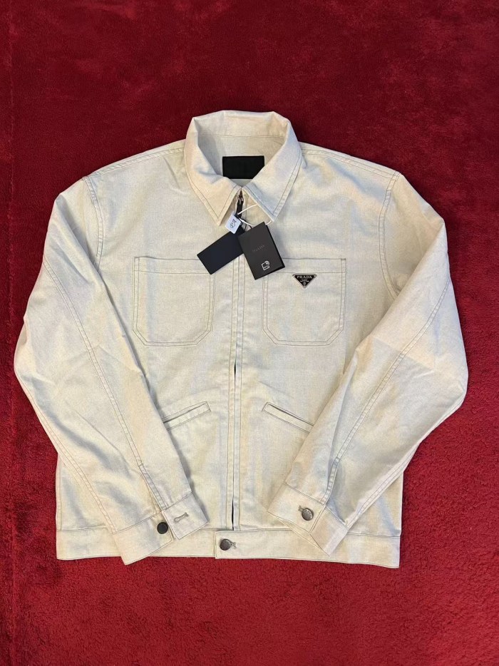 PRADA Natural Chambray Blouson Jacket #329123