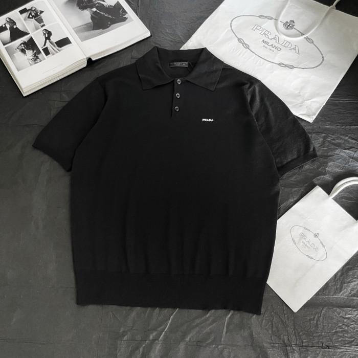 PRADA Aviator Superfine Wool Polo Shirt #384293