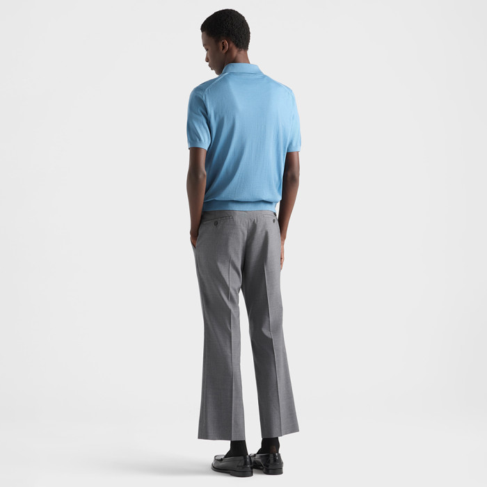 PRADA Aviator Superfine Wool Polo Shirt #384293