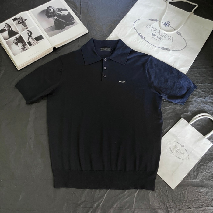 PRADA Aviator Superfine Wool Polo Shirt #384293