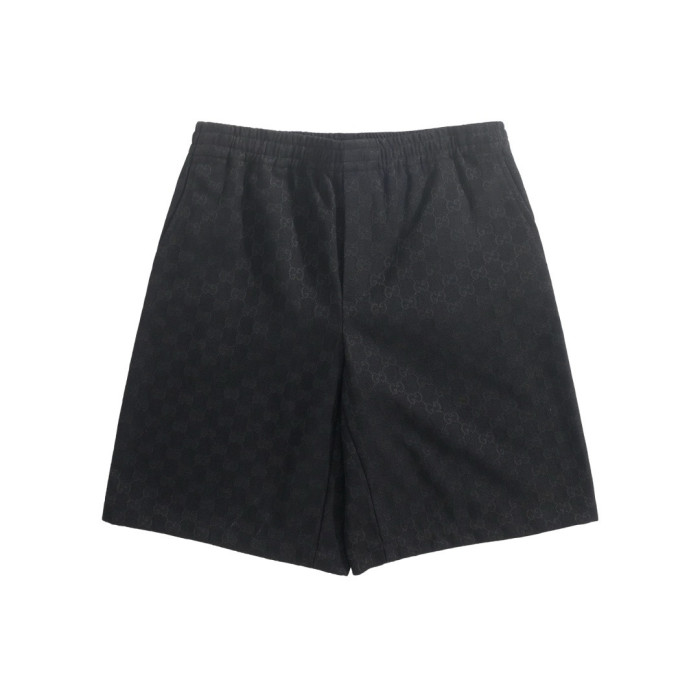 GUCCI GG Canvas Linen Blen Shorts in Brown #384266