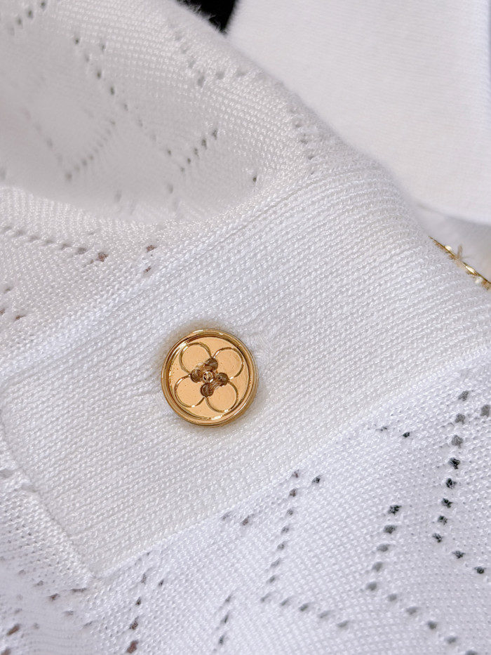 LOUIS VUITTON Pointelle Polo Top #384323