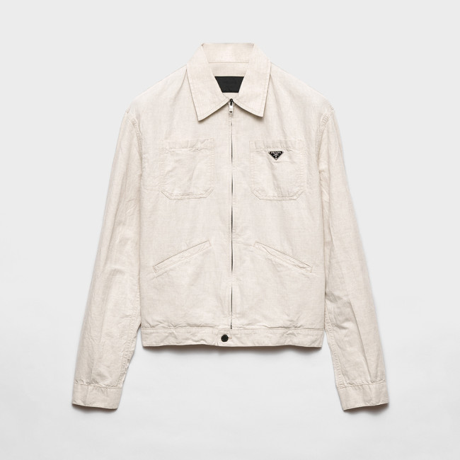 PRADA Natural Chambray Blouson Jacket #329123
