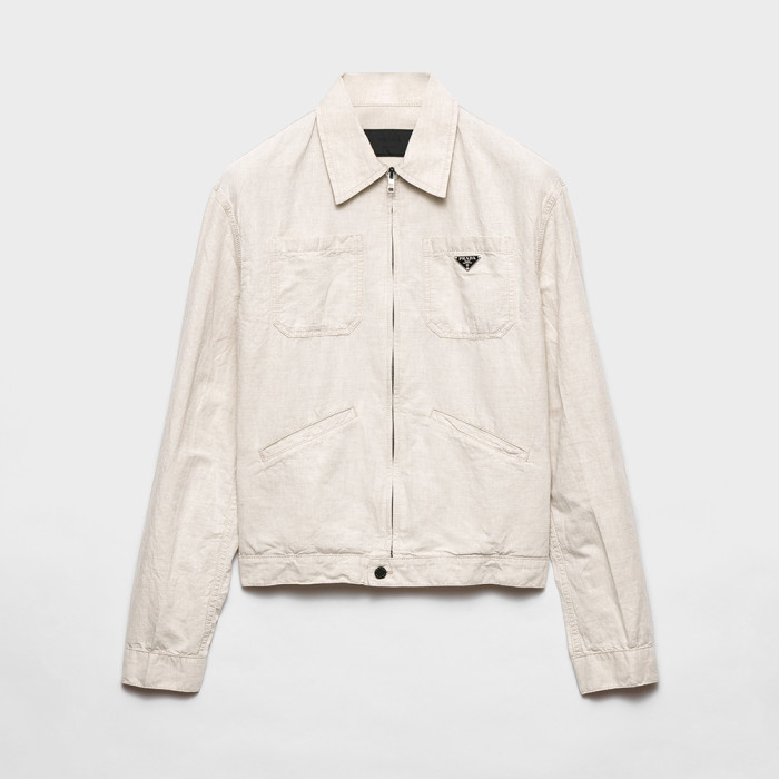 PRADA Natural Chambray Blouson Jacket #329123