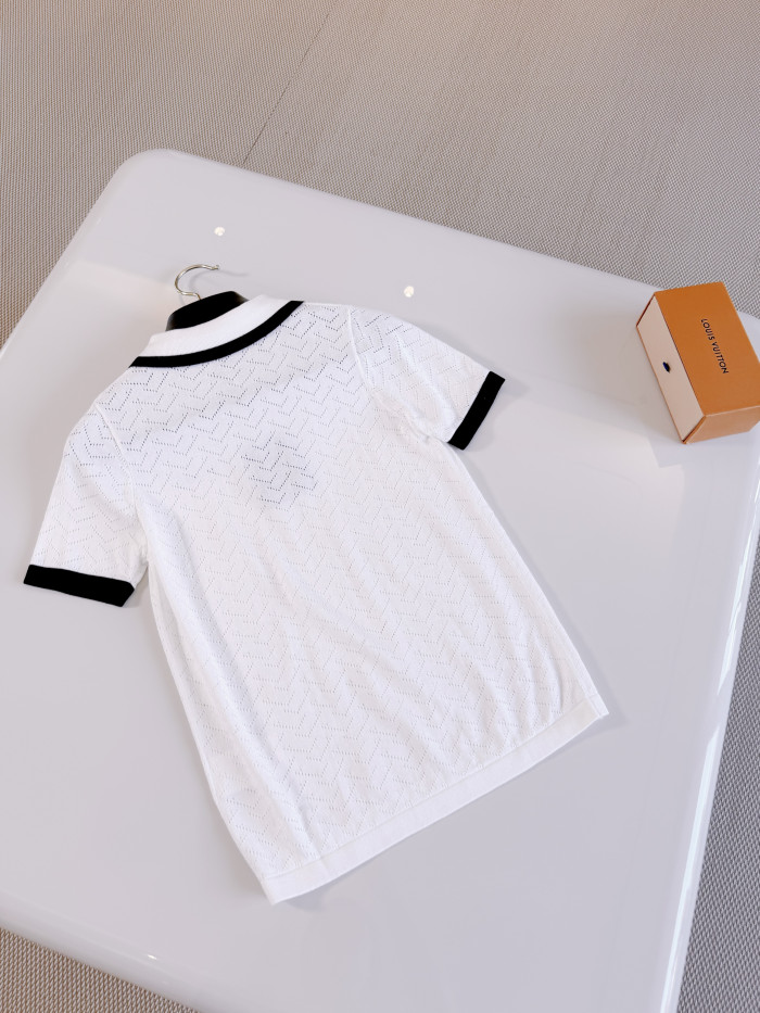 LOUIS VUITTON Pointelle Polo Top #384323