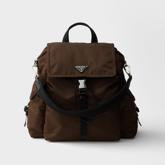 PRADA Aviation Blue Prada Explore Re-nylon And Leather Backpack #378298