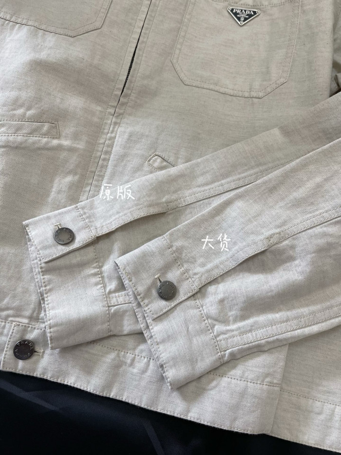 PRADA Natural Chambray Blouson Jacket #329123