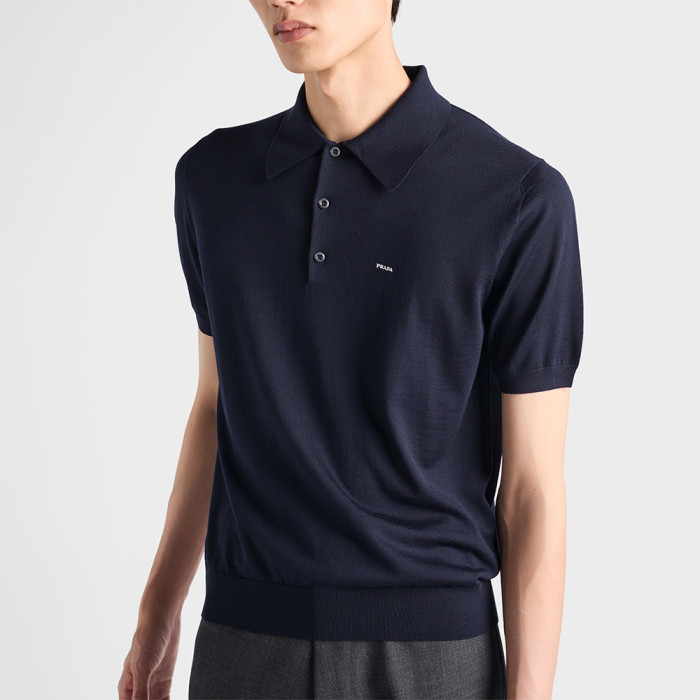 PRADA Aviator Superfine Wool Polo Shirt #384293