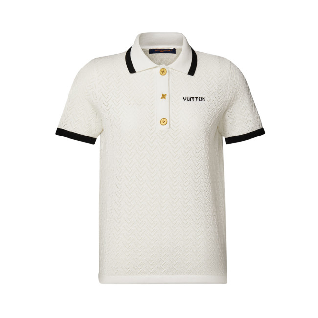LOUIS VUITTON Pointelle Polo Top #384323