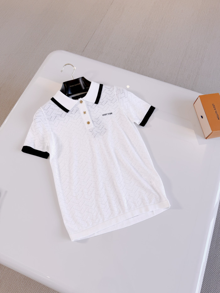 LOUIS VUITTON Pointelle Polo Top #384323