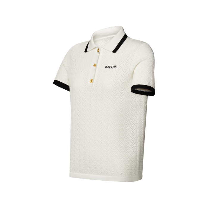 LOUIS VUITTON Pointelle Polo Top #384323