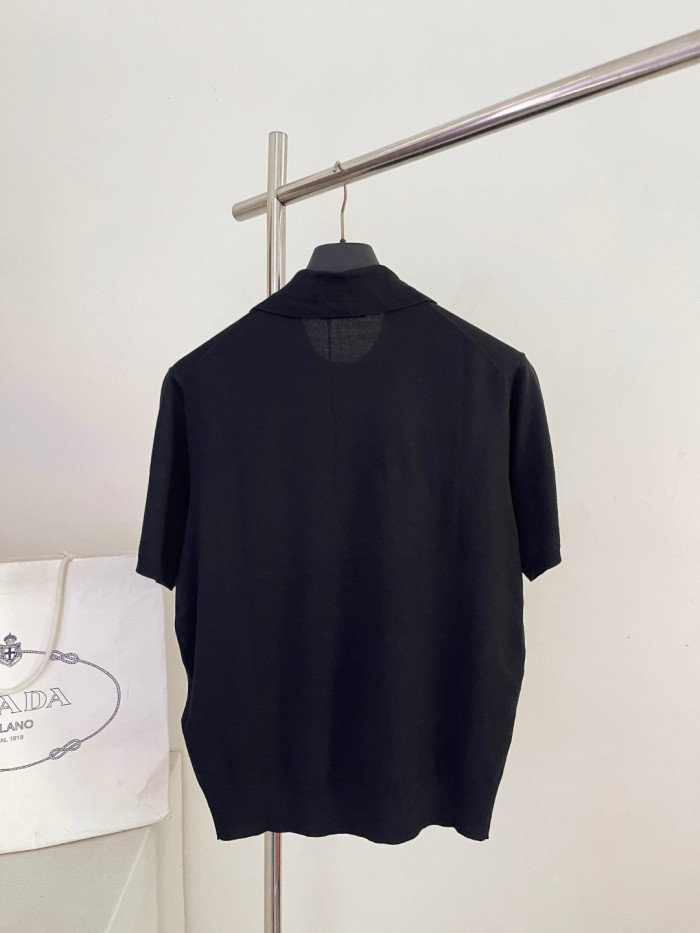PRADA Aviator Superfine Wool Polo Shirt #384293