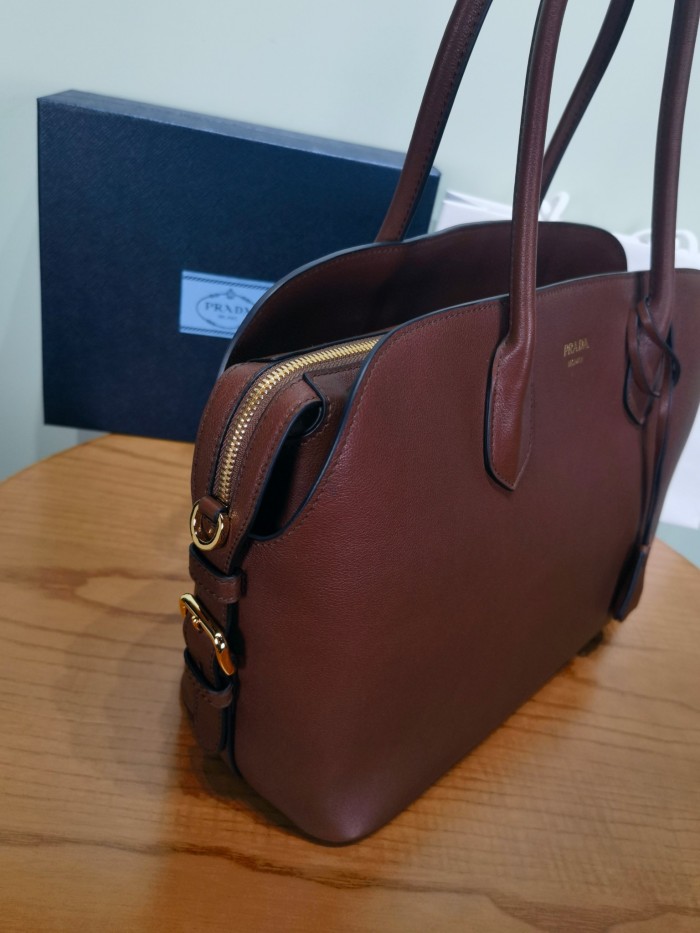PRADA Large Leather Tote Bag #384297