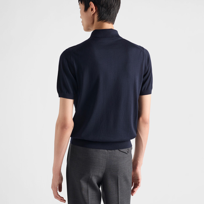 PRADA Aviator Superfine Wool Polo Shirt #384293
