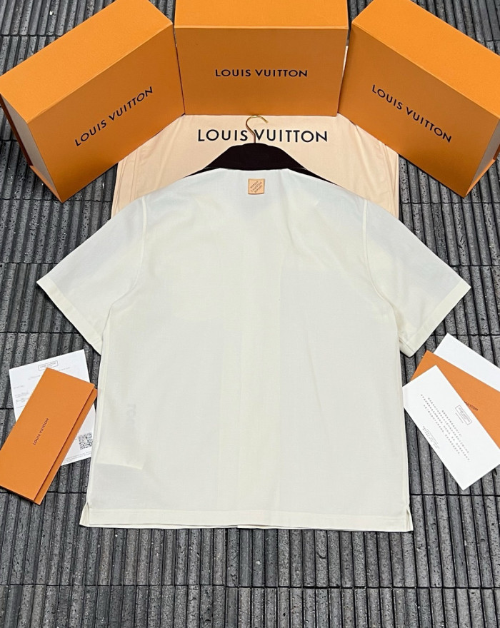 LOUIS VUITTON Bicolor Warm Up Short-Sleeved Shirt #384393