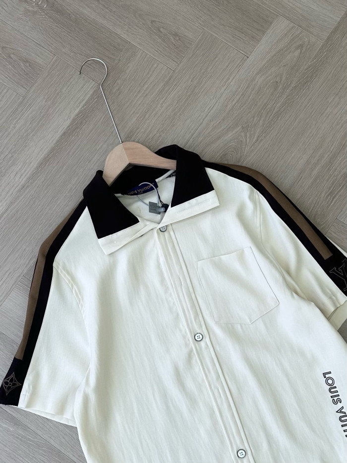 LOUIS VUITTON Bicolor Warm Up Short-Sleeved Shirt #384393