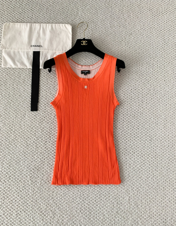 CHANEL Tank Cotton Orange #384400